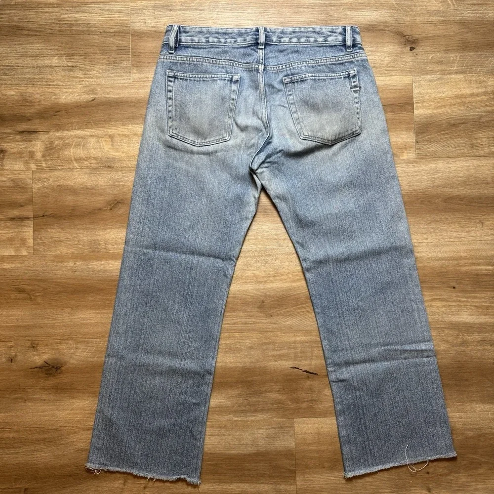 Diesel Rabox Jeans Men 33x28 Light Blue Straight Leg Distressed Made in Italy
